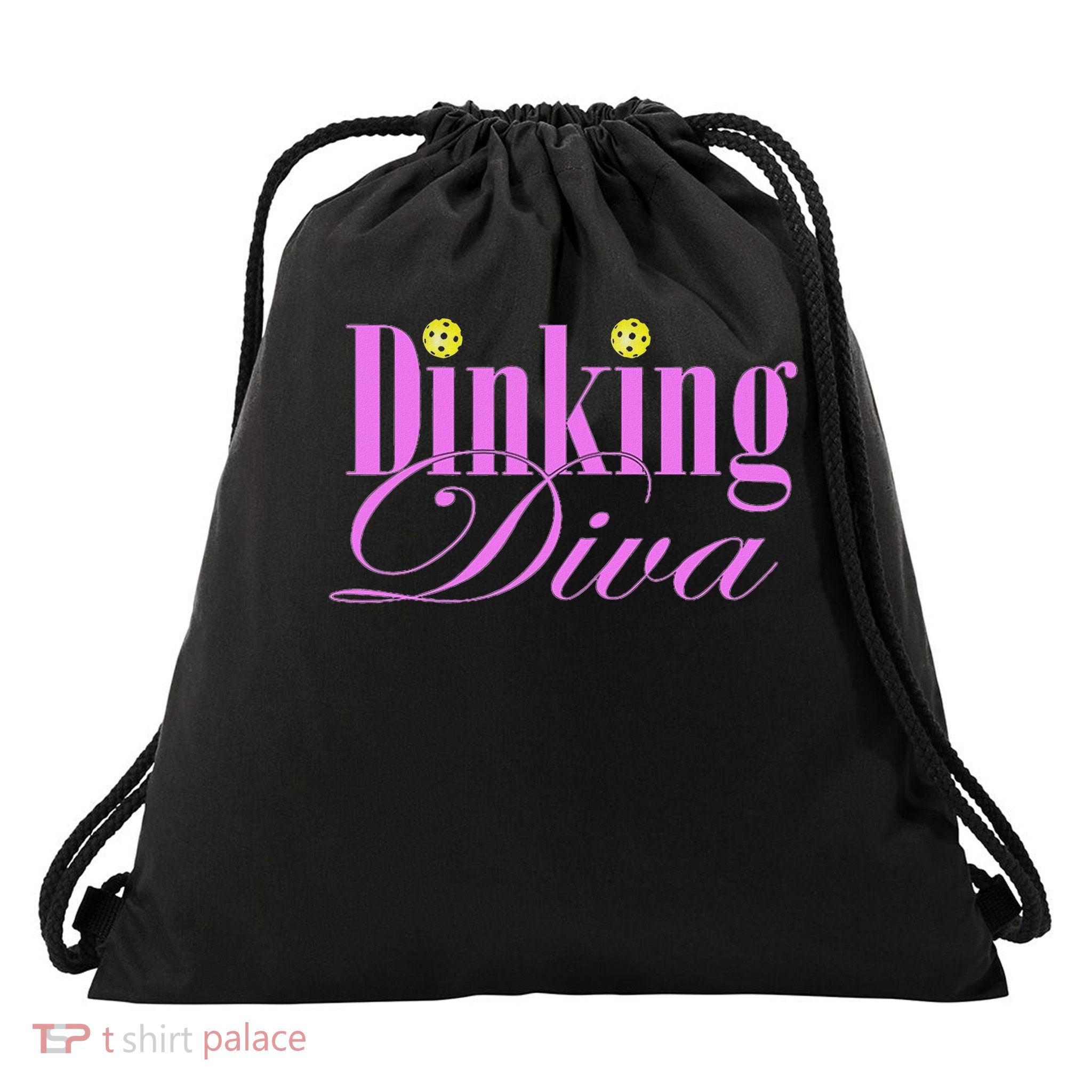 Pickleball Dinking Diva Drawstring Bag