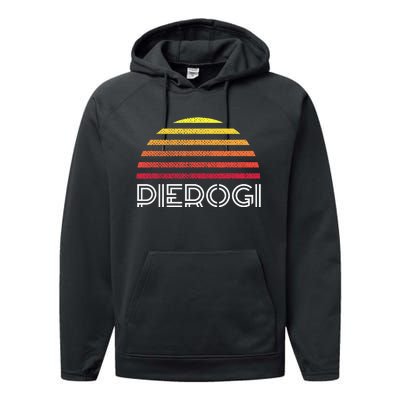 Polish Dyngus Day American Pierogi Sunset Performance Fleece Hoodie