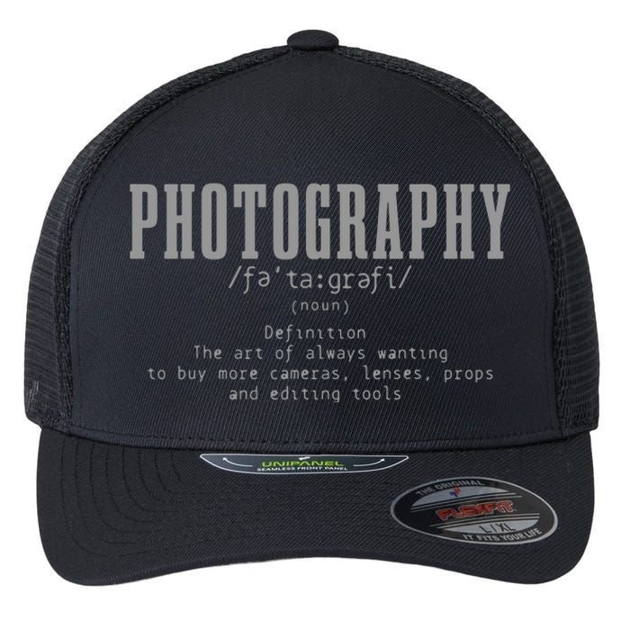 Photography Definition Dictionary Camera Funny Photographer Flexfit Unipanel Trucker Cap