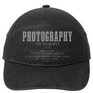 Photography Definition Dictionary Camera Funny Photographer 7-Panel Snapback Hat