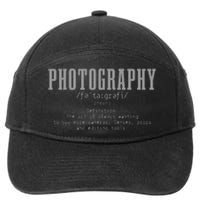 Photography Definition Dictionary Camera Funny Photographer 7-Panel Snapback Hat