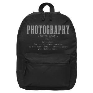 Photography Definition Dictionary Camera Funny Photographer 16 in Basic Backpack