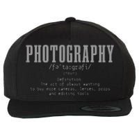 Photography Definition Dictionary Camera Funny Photographer Wool Snapback Cap