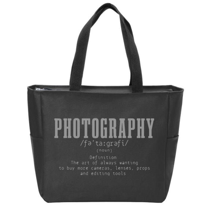 Photography Definition Dictionary Camera Funny Photographer Zip Tote Bag