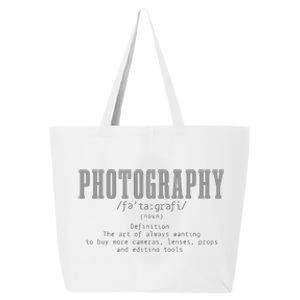 Photography Definition Dictionary Camera Funny Photographer 25L Jumbo Tote