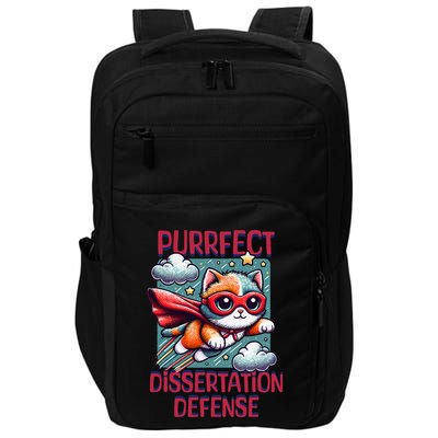 Purrfect Dissertation Defense Thesis Defense Cat Lover Impact Tech Backpack