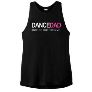 Proud Dancing Daddy As She Gets It From Me Ladies PosiCharge Tri-Blend Wicking Tank