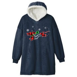 Plaid Dachshund Dog Through Snow Dog Lovers Merry Christmas Great Gift Hooded Wearable Blanket