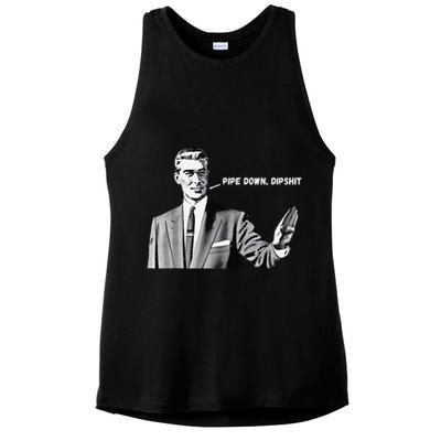 Pipe Down Dipshit Funny Correction Guy Meme 2025 Ladies PosiCharge Tri-Blend Wicking Tank