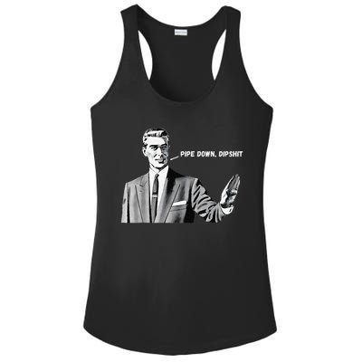Pipe Down Dipshit Funny Correction Guy Meme 2025 Ladies PosiCharge Competitor Racerback Tank