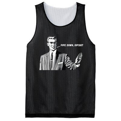 Pipe Down Dipshit Funny Correction Guy Meme 2025 Mesh Reversible Basketball Jersey Tank