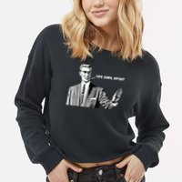 Pipe Down Dipshit Funny Correction Guy Meme 2025 Cropped Pullover Crew