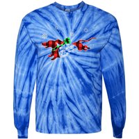 Plaid Dachshund Dog Through Snow Dog Lovers Merry Christmas Gift Tie-Dye Long Sleeve Shirt