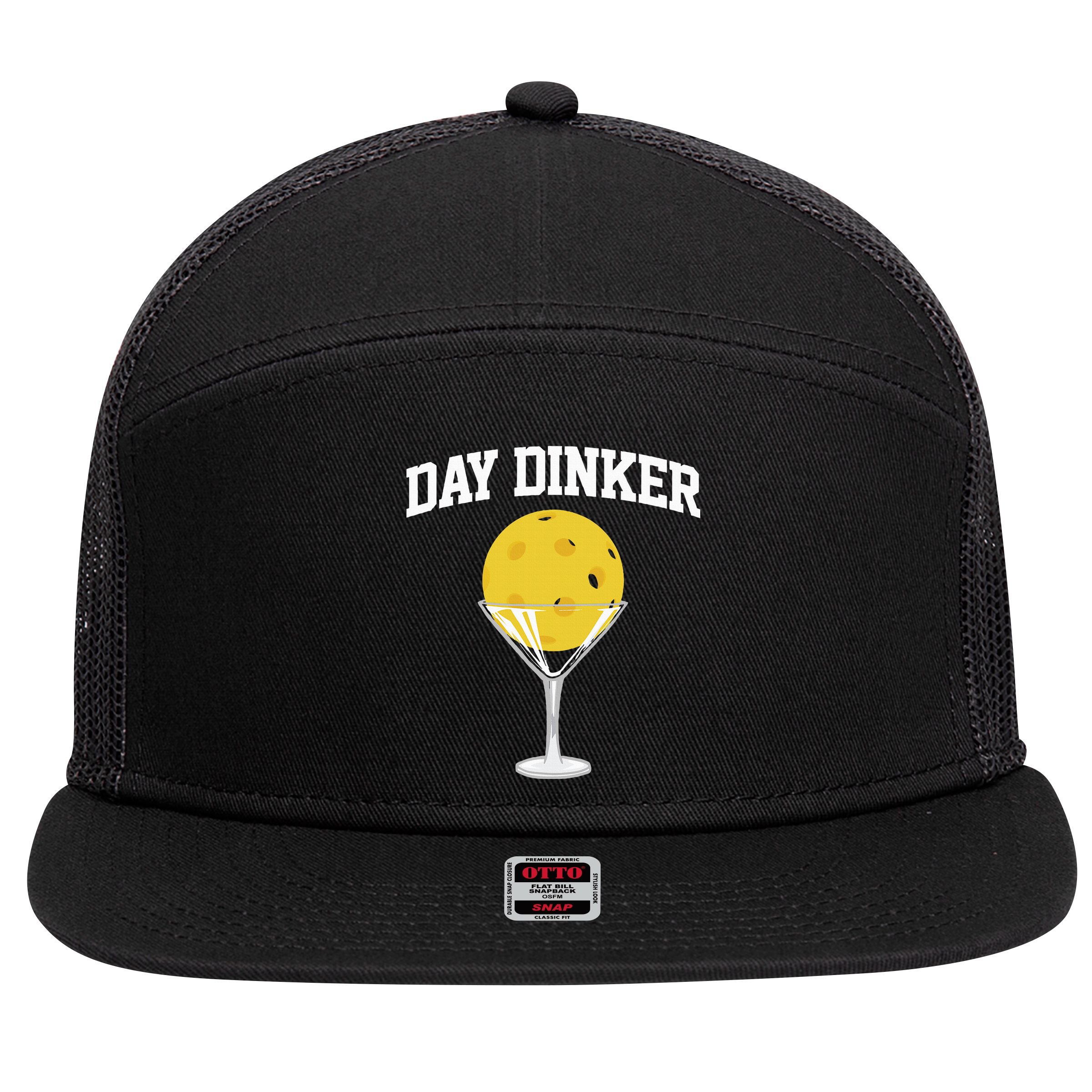 Pickleball Day Dinker 7 Panel Mesh Trucker Snapback Hat