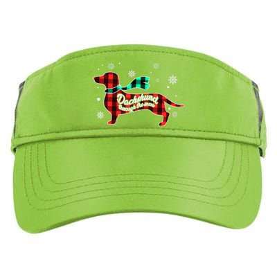 Plaid Dachshund Dog Through Snow Dog Lovers Merry Christmas Gift Adult Drive Performance Visor