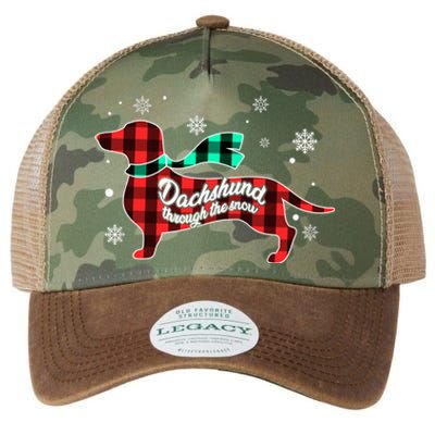 Plaid Dachshund Dog Through Snow Dog Lovers Merry Christmas Gift Legacy Tie Dye Trucker Hat