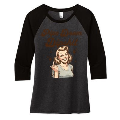 Pipe Down Dipshit Funny Correction Guy Meme  Women's Tri-Blend 3/4-Sleeve Raglan Shirt