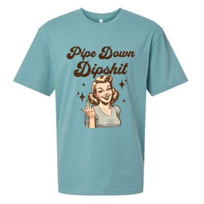 Pipe Down Dipshit Funny Correction Guy Meme  Sueded Cloud Jersey T-Shirt