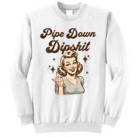Pipe Down Dipshit Funny Correction Guy Meme  Sweatshirt