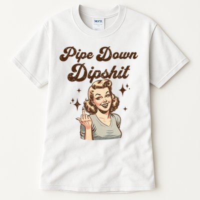Pipe Down Dipshit Funny Correction Guy Meme  Tall T-Shirt