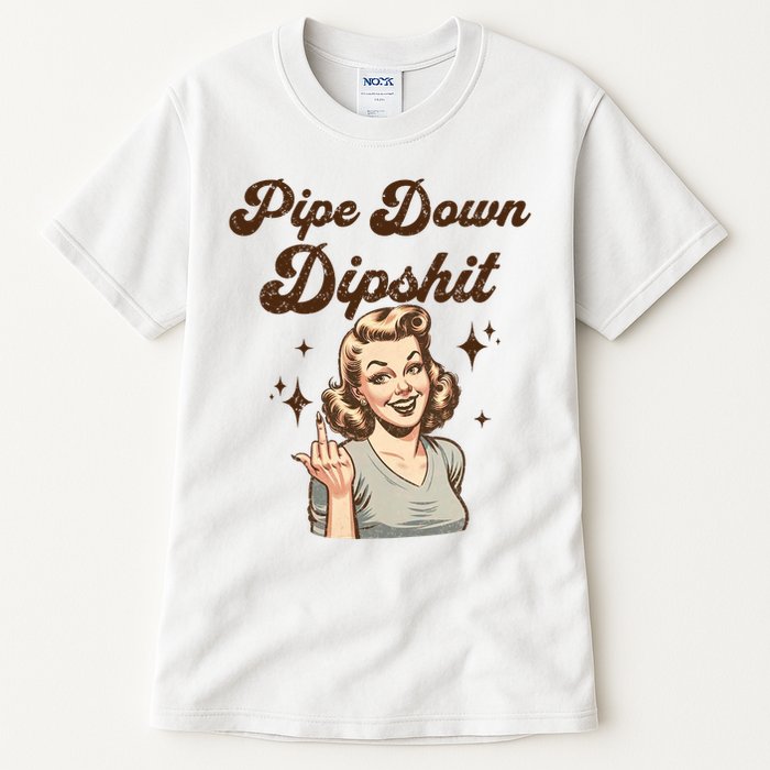 Pipe Down Dipshit Funny Correction Guy Meme  Tall T-Shirt