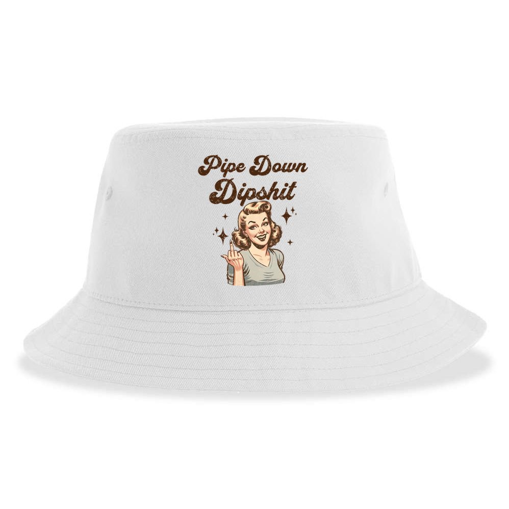 Pipe Down Dipshit Funny Correction Guy Meme  Sustainable Bucket Hat