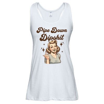 Pipe Down Dipshit Funny Correction Guy Meme  Ladies Essential Flowy Tank