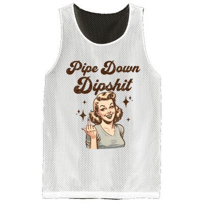 Pipe Down Dipshit Funny Correction Guy Meme  Mesh Reversible Basketball Jersey Tank
