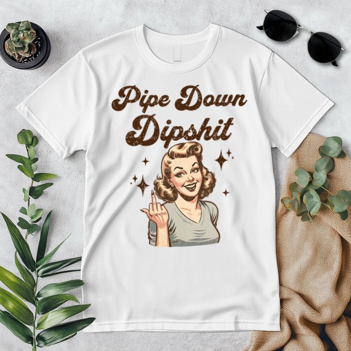 Pipe Down Dipshit Funny Correction Guy Meme  Premium T-Shirt