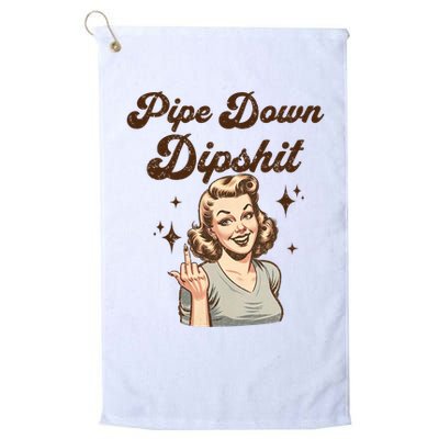 Pipe Down Dipshit Funny Correction Guy Meme  Golf Towel
