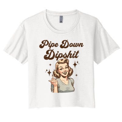 Pipe Down Dipshit Funny Correction Guy Meme  Crop Top