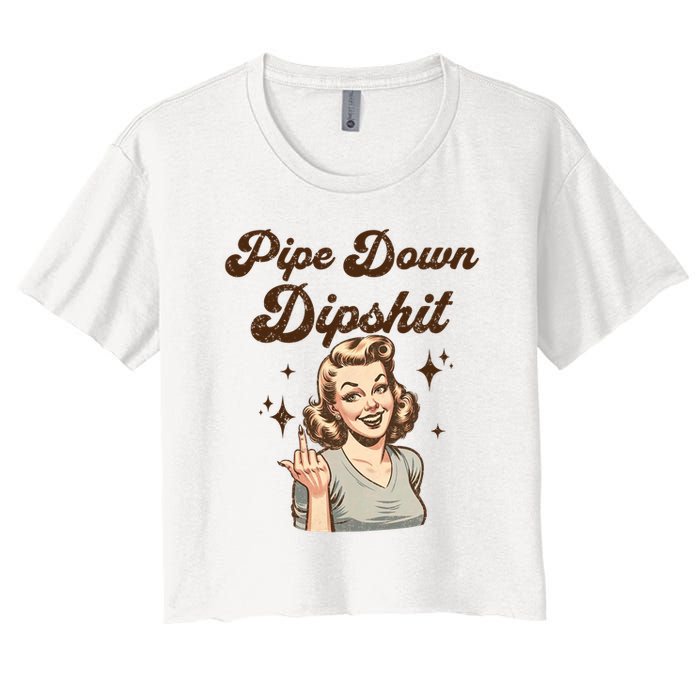 Pipe Down Dipshit Funny Correction Guy Meme  Crop Top