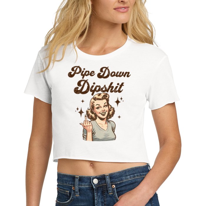 Pipe Down Dipshit Funny Correction Guy Meme  Crop Top