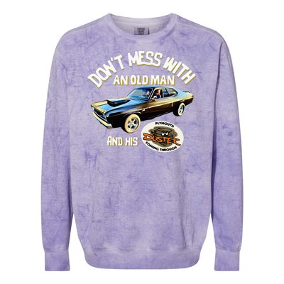 Plymouth Duster DonT Mess With An Old Man And His Colorblast Crewneck Sweatshirt