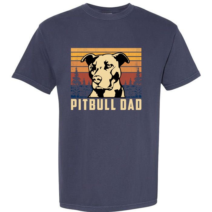 Pitbull Dad Dog Lovers Pitbull Father Vintage Gifts Garment-Dyed Heavyweight T-Shirt