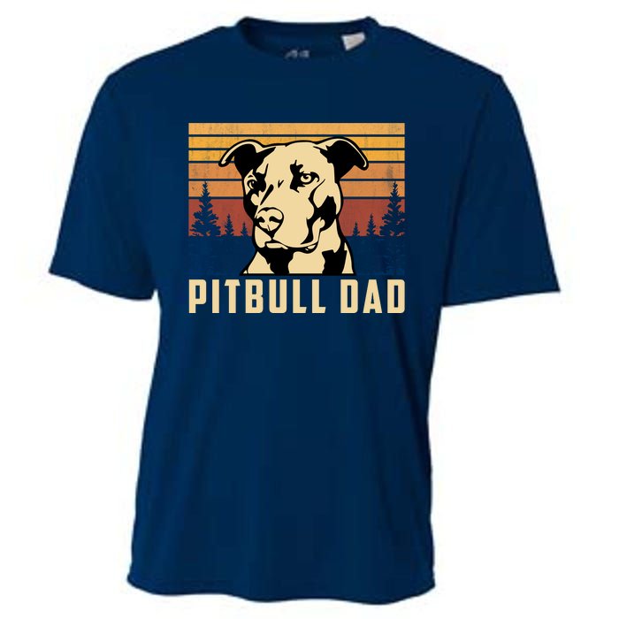 Pitbull Dad Dog Lovers Pitbull Father Vintage Gifts Cooling Performance Crew T-Shirt