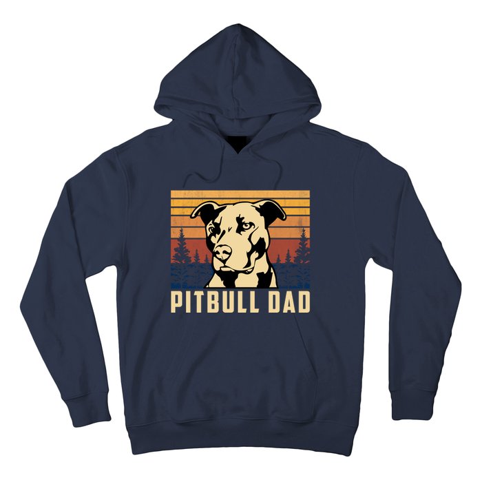 Pitbull Dad Dog Lovers Pitbull Father Vintage Gifts Hoodie