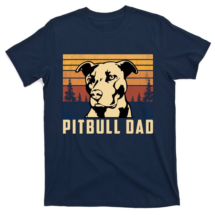 Pitbull Dad Dog Lovers Pitbull Father Vintage Gifts T-Shirt