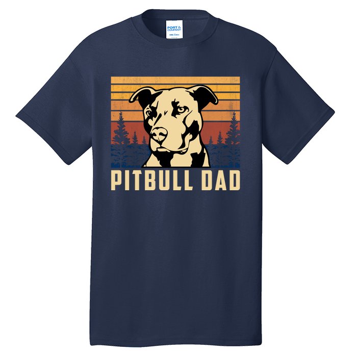 Pitbull Dad Dog Lovers Pitbull Father Vintage Gifts Tall T-Shirt