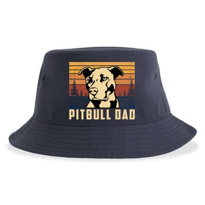 Pitbull Dad Dog Lovers Pitbull Father Vintage Gifts Sustainable Bucket Hat
