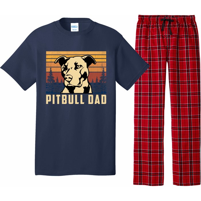 Pitbull Dad Dog Lovers Pitbull Father Vintage Gifts Pajama Set