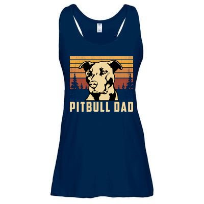 Pitbull Dad Dog Lovers Pitbull Father Vintage Gifts Ladies Essential Flowy Tank