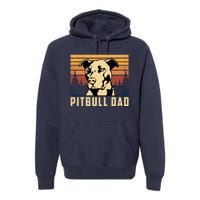 Pitbull Dad Dog Lovers Pitbull Father Vintage Gifts Premium Hoodie