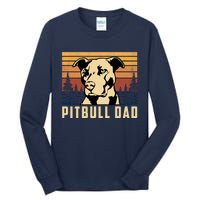 Pitbull Dad Dog Lovers Pitbull Father Vintage Gifts Tall Long Sleeve T-Shirt