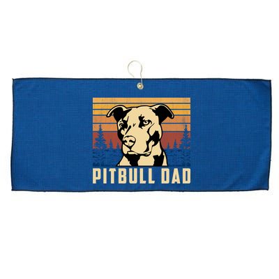 Pitbull Dad Dog Lovers Pitbull Father Vintage Gifts Large Microfiber Waffle Golf Towel