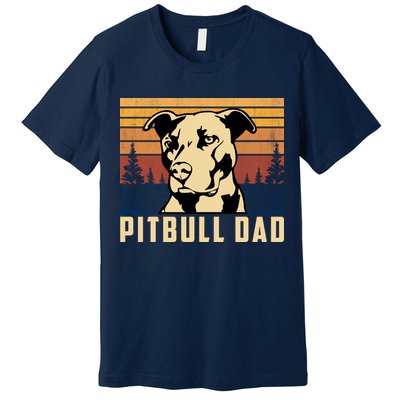 Pitbull Dad Dog Lovers Pitbull Father Vintage Gifts Premium T-Shirt