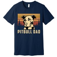 Pitbull Dad Dog Lovers Pitbull Father Vintage Gifts Premium T-Shirt