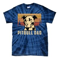 Pitbull Dad Dog Lovers Pitbull Father Vintage Gifts Tie-Dye T-Shirt