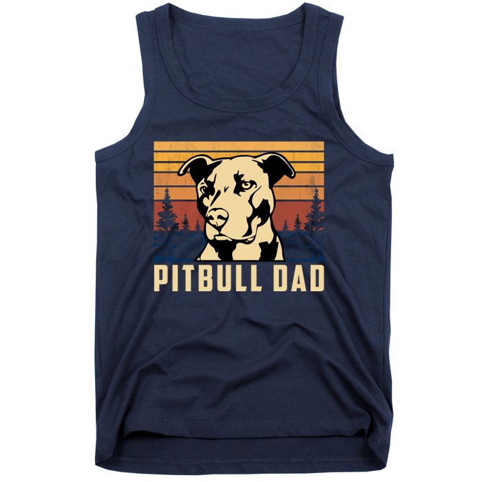 Pitbull Dad Dog Lovers Pitbull Father Vintage Gifts Tank Top