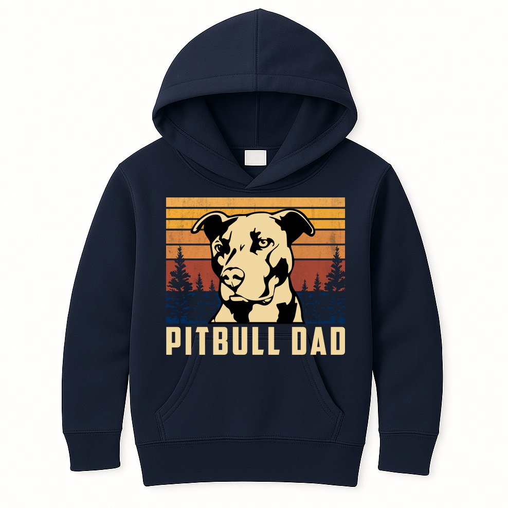 Pitbull Dad Dog Lovers Pitbull Father Vintage Gifts Kids Hoodie